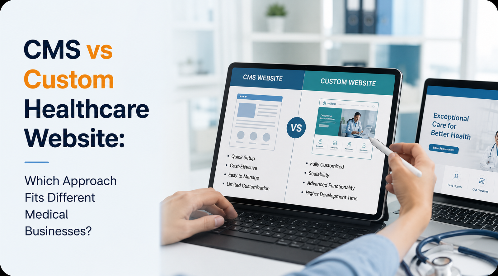 CMS vs Custom Healthcare Website: Which Is Better?